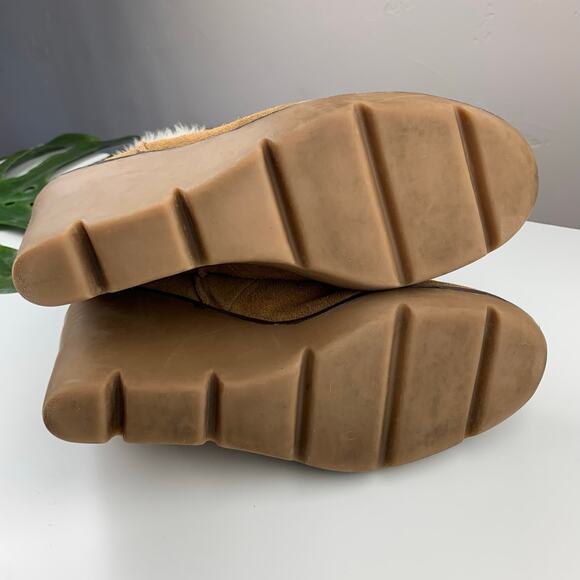 Michael Michael Kors Ankle Boots Wedge Heel Booties Tan Suede Women's 10 - Picture 12 of 12